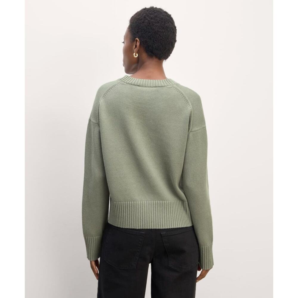 Everlane The Boxy Sweater Everyday Cotton Sage Green Small - Picture 3 of 15